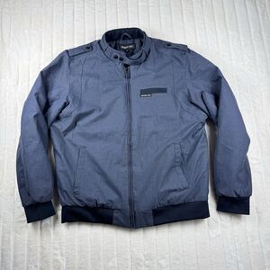 Member’s Only Bomber Jacket Men's Size Med Quilted Lining Full Zip Modern Navy
